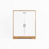 Freestanding Wooden Shoe Cabinet Organizer With Adjustable Shelves And Drawer - Natural / White - Image 16