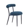 Dining Chair (Set of 2), Modern Dining Room Chairs - Black / Navy Blue - Image 6