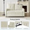 Modern Loveseat Pull Out Sofa Bed With Adjustable Backrest, Two Cup Holders, A Phone Holder, Three Charging Ports And Side Storage Pockets For Living Room - Beige - Image 8
