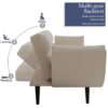 Sofa Soft Two Armrests Throw Pillow Pillow Comfortable Fit Apartment Bedroom Small Space - Beige - Image 8