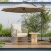 Modern Lounge Chair With Curved Aluminum Frame, Rope Weave Design, And Cushioned Comfort For Outdoor Living - Beige / Natural - Image 2