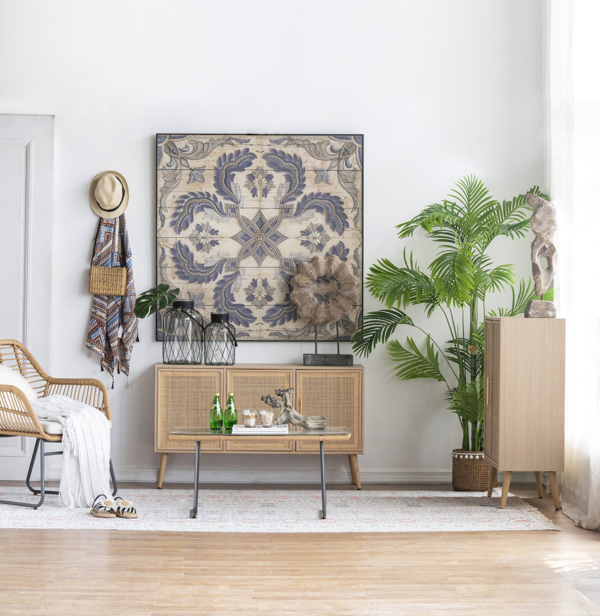 Wooden Accent TV Cabinet With 3 Doors - Brown - Image 9