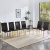 (Set of 4) Backrest Chairs With Gold Metal Legs A Perfect Pairing, Ideal For Minimalist And Modern Home Decor Styles - Black / Gold - Image 5