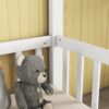 Double Twin House-Style Floor Bed With Fence, Guardrails, Without Door - White - Image 4