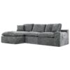 Cloud Sectional Sofa Upholstered Sofa Couch With Double-Layer Cushion And Side Pockets, Free Combined Sectional Sofa Full Compressed Sofa For Living Room - Gray - Image 21