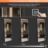 LED Mirror Full Length Mirror With Lights Wide Standing Tall Full Size Mirror For Bedroom Giant Full Body Mirror Large Floor Mirror With Lights Stand Up Dressing, Big Lighted Mirror - Black - Image 5