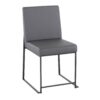 Fuji - Contemporary High Back Dining Chair (Set of 2) - Black / Gray - Image 2