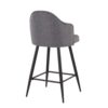Ahoy - Contemporary Fixed Height Counter Stool With Square Footrest (Set of 2) - Black / Gray - Image 4