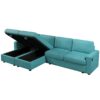 Convertible U Shaped Sectional Sofa With Storage Chaise Lounges & USB Ports - Teal - Image 14