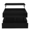 Lift Top Coffee Table With 2 Drawers, Hidden Space And LED Lights For Living Room - Black - Image 9