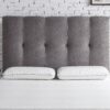 Queen Size Tufted Upholstered Headboard With Nailhead Trim - Gray - Image 2