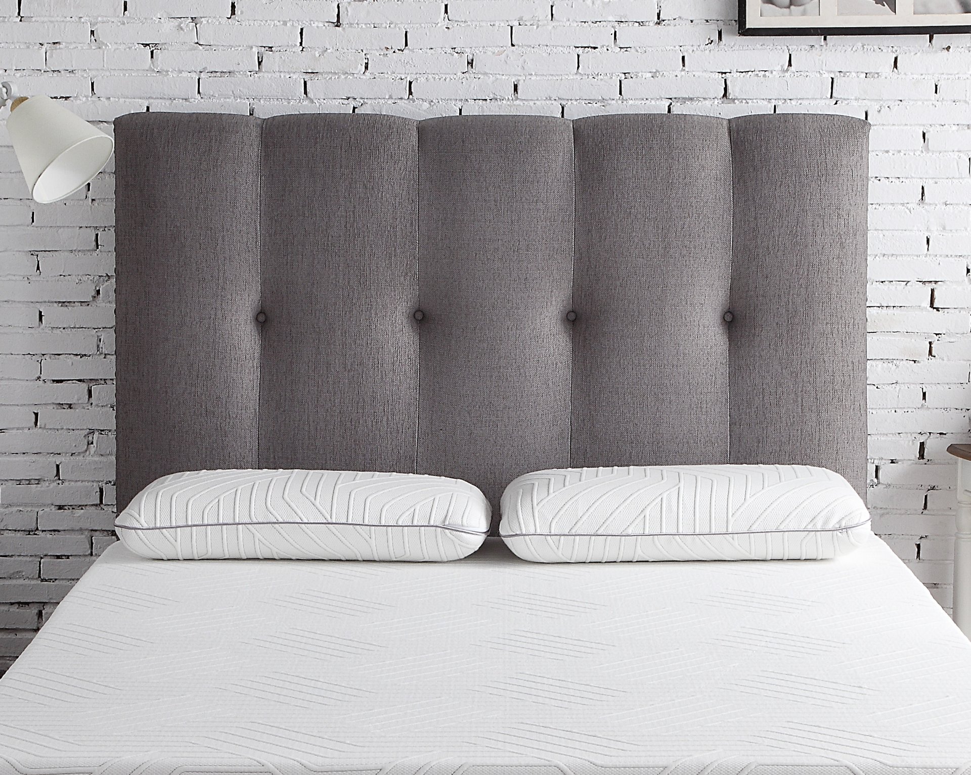 Queen Size Tufted Upholstered Headboard With Nailhead Trim - Gray - Image 2