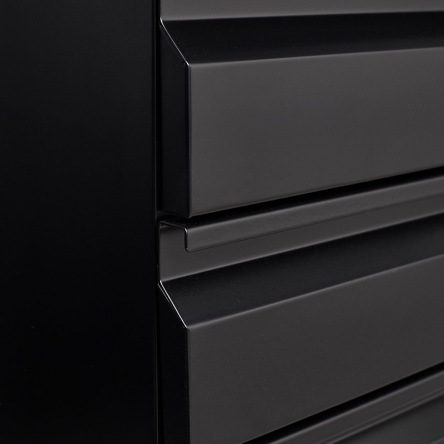 Contemporary 3 Drawer Mobile Filing Cabinet With Lock, Metal Office Storage For Legal / Letter Size - Black - Image 8