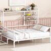 Full Size Daybed With Movable Desk, Grid, Shelves And Clothes Hanger - White - Image 13