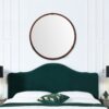 Hausen - Mid-Century Modern Round Accent Wall Mirror - Brown Walnut - Image 9