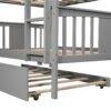 Full Over Full Bunk Bed With Twin Size Trundle And Ladder - Gray - Image 5