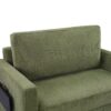 Twin Size Sofa Bed Sleeper Sofa Loveseat With Foldable Mattress, Side Table, USB Ports - Green - Image 18