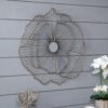 Metal Flowers Wall Decor, Transitional Wall Floral Sculpture For Foyer Porch Hallway Entrance (Set of 3) - Gold - Image 5