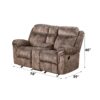 Zubaida - Two Tone Velvet Recliner Loveseat With USB Port Console - Chocolate - Image 8