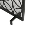 Thayer - Single Panel Iron Fireplace Screen With Geometric Pattern - Black - Image 11