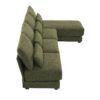 Oversized Deep Seat Sectional Sofa With Reversible Chaise, Loop Yarn Fabric 5 Seat Armless Indoor Furniture, Convertible L-Shaped Couch - Green - Image 4