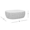 Willow - Oval Woven Patio Coffee Table, Wicker Frame - Wheat Beige / Golden Brown - Image 9