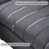 Modern Sectional Sofa With Vertical Stripes, 2 Pillows, 5 Seat Couch With Convertible Ottoman, Various Combinations, L-Shape Indoor Furniture - Dark Gray - Image 22