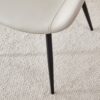 Chic Dining Chair With Black Metal Legs And Curved Widened Cushion Design (Set of 6) - Light Gray - Image 8