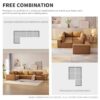Modular Sectional With Wide Seat Free Combination L Shaped Couch Set Cloud Upholstered Minimalist Boneless Sofa - Brown - Image 19