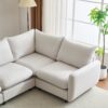 4 Piece L Shaped Modular Free Combination Sectional Sofa Couch For Living Room And Spacious Space - White - Image 10