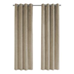 2 Pieces Set, Curtain Panel, Room Darkening, Grommet, Contemporary & Modern - Beige