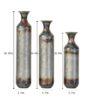 Modern Droplet Shaped Floor Vase Set, Glazed Metal Decorative Vases 3 Piece Home Accent For Living Room - Gold / White - Image 3
