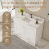 43" Bathroom Vanity, Multi Functional Cabinet - White - Image 5