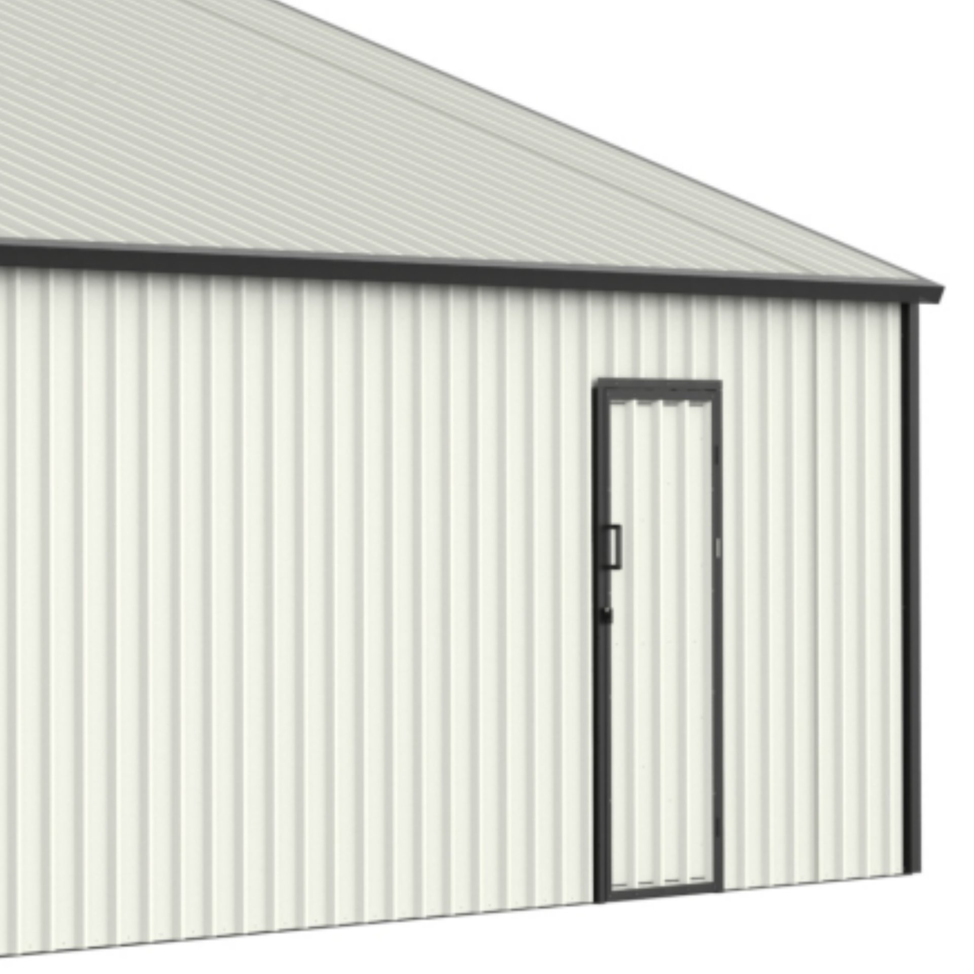 Double Garage Metal Shed With Side Entry Door - White - Image 7