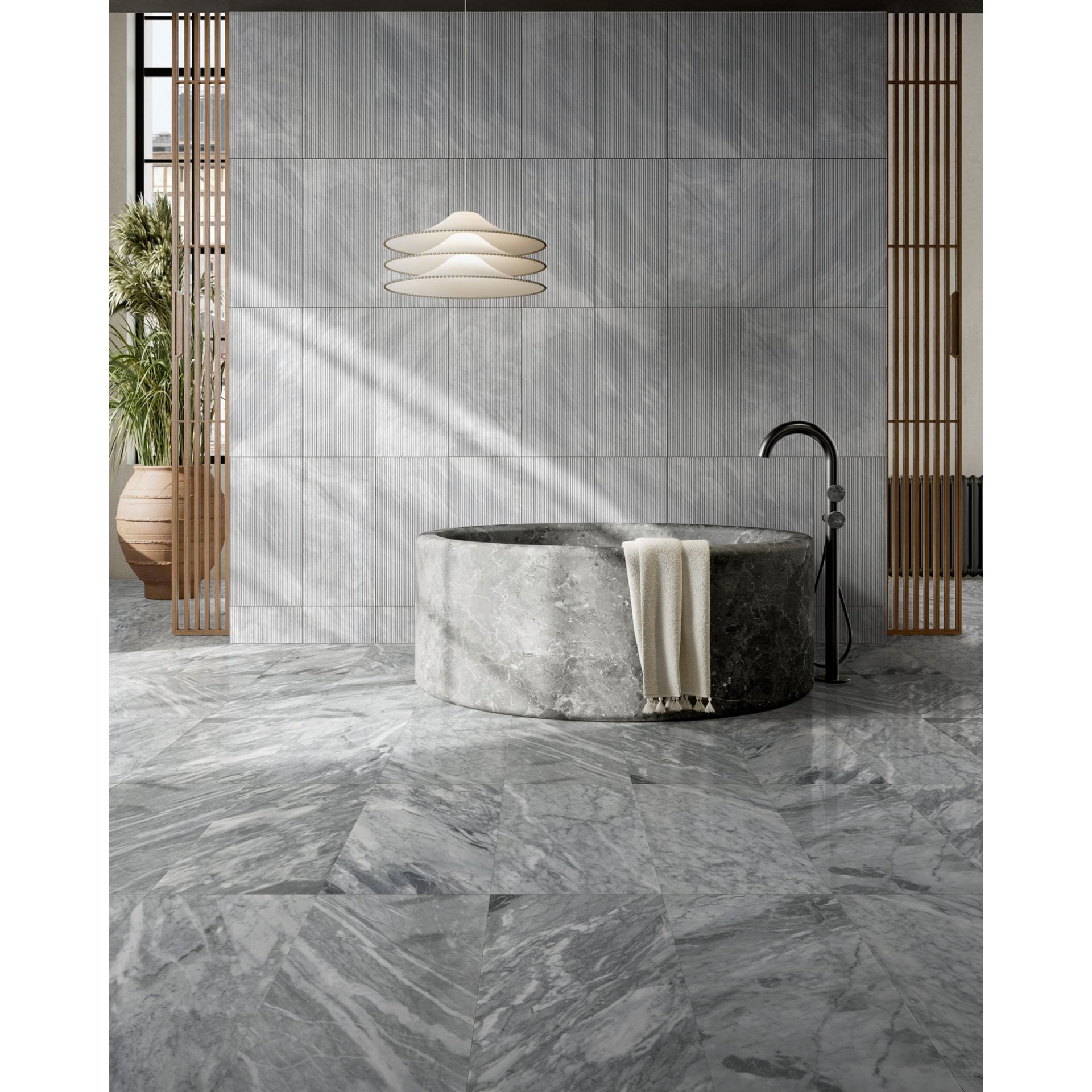 Carrara Marble Marble Marble For Wall Ol Textured 3D Fluted Marble Stone (Set of 4) - Gray - Image 7
