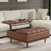 Mariah - Lift Top Table Storage Ottoman - Brown - Image 5