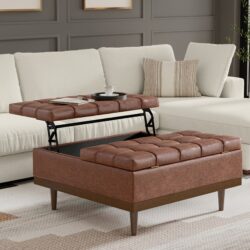Mariah - Lift Top Table Storage Ottoman - Brown