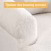 Swivel Chair With Ottoman, Modern Luxury Velvet Swivel Accent Chair, Comfy Round Armchair, Single Sofa Armchair With Lounge Seat For Bedroom / Office / Reading Spaces - Beige - Image 8