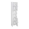 Wooden Bathroom Floor Storage Cabinet With 2 Doors And 6 Shelves - White - Image 13