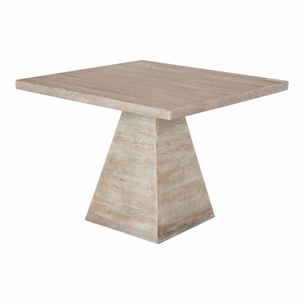 Square Dining Table With Pedestal Base - Cream - Image 7