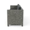 Thalassa - Outdoor 3 Seater Sofa With Removable Cushions And Steel Frame - Dark Gray / Black - Image 6