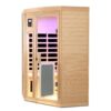 Low Emf Front Door With Heating Panel 2 Persons Hemlock Far Infrared Corner Indoor Sauna Room - Natural - Image 9