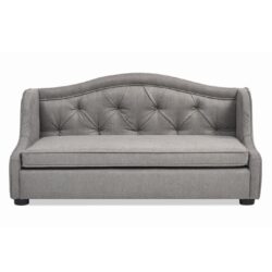 Robin - Tufted Wingback Pet Sofa Bed, Medium, Uptown Resistant High - Gray Stain