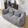 Comfortable Dual Beanbag Chair With High Resilience Foam Core For 2 People - Gray - Image 6