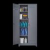 Metal Storage Cabinets, Cleaning Tool Cabinet With Locking Door, Tall Broom Tool Organizer, Large Storage Cabinet For Kitchen - Gray - Image 9