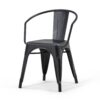 Larkin - Metal Dining Arm Chair (Set of 2) - Distressed Black / Silver - Image 2