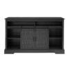 Fireplace TV Stand For Tvs Up To 65", Entertainment Center With 23" Electric Fireplace, Farmhouse TV Stand Industrial Media Console With Sliding Barn Door For Living Room - Dark Gray - Image 11