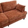 Modern Style Chenille 2 Seater Sofa With LED Light, USB Charging Port & Storage Bag - Orange - Image 18