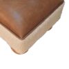 Vintage Leather Boucle Ball Footstool - Brown - Image 4