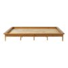 Mid-Century Modern Solid Wood King Platform Bed Frame - Caramel - Image 2